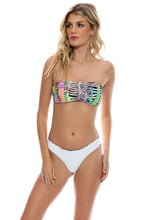 LULI DISCO - Free Form Bandeau & Seamless Wavy Ruched Back Bottom • Multicolor