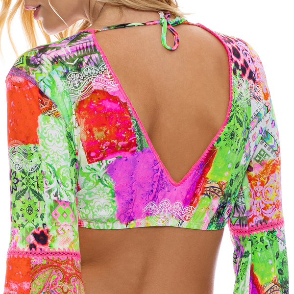 FIERCE SOUL - Bell Sleeve Crop Top