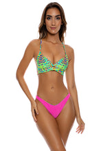 OASIS BABE - Underwire Top & High Leg Brazilian Bottom • Multi Green