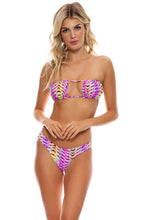 OASIS BABE - Multiway Scrunched Cup Bandeau & Seamless Wavy Ruched Back Bottom • Multicolor