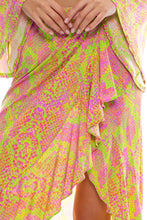 BORN TO BE WILD - Bell Sleeve Crop Top & Ruffle High Lo Slit Skirt • Multicolor