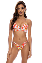 LOVE ME WILD - Underwire Top & Zig Zag Cut Out High Leg Brazilian Bottom • Multicolor