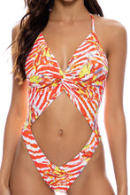 LOVE ME WILD - Front Twist Cut Out Monokini • Multicolor