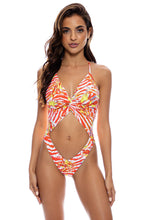 LOVE ME WILD - Front Twist Cut Out Monokini • Multicolor