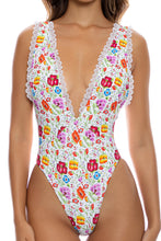 AMOR Y PLAYA - Deep V Bodysuit • White