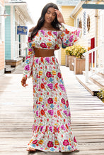 AMOR Y PLAYA - Off The Shoulder Flre Sleeve Top & Ruffle Hem Maxi Skirt • White