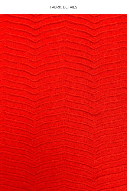 HOT TROPICS - Triangle Top & Wavy Ruched Back Tie Side Bottom • Lava Red