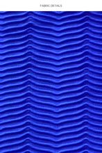 HOT TROPICS - Triangle Top & Seamless Wavy Ruched Back Tie Side Bottom • Electric Blue