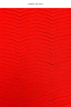 HOT TROPICS - Triangle Halter Top & Seamless Wavy Ruched Back Tie Side Bottom • Lava Red Campaign