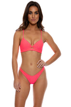 HOT TROPICS - Underwire Top & High Leg Brazilian Bottom • Electric Coral