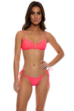 HOT TROPICS - V Splice Bralette & Seamless Full Tie Side Bottom • Electric Coral