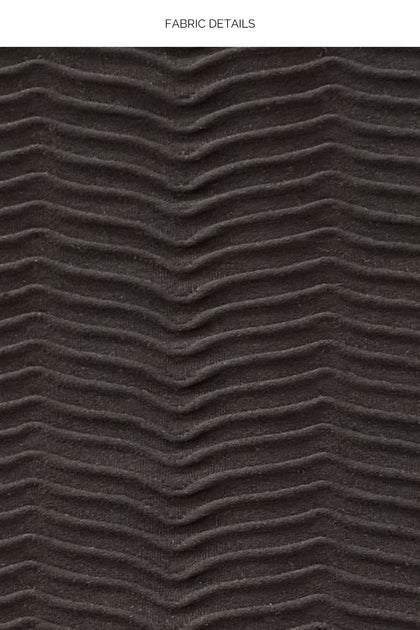 HOT TROPICS - Scoop Neck Cut Out Top & Seamless Wavy Ruched Back Bottom • Black