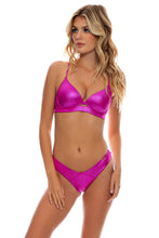 BABES JUST WANT SUN - Underwire Top & Tab Side High Leg Thong Bottom • Ruby
