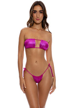 BABES JUST WANT SUN - Multiway Scrunched Cup Bandeau & Seamless String Brazilian Tie Side Bottom • Ruby