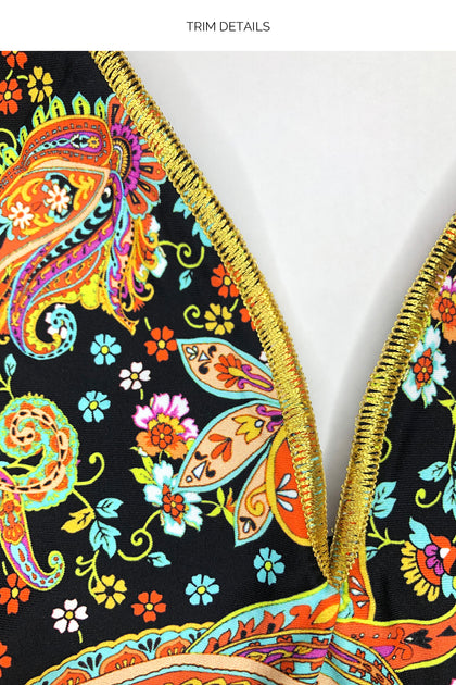 LULI GYPSY - V Neck One Piece Bodysuit • Multicolor