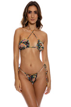 LULI GYPSY - Multiway Ruffled Scrunched Cup Bandeau & Ruffled String Brazilian Tie Side • Multicolor