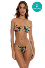 LULI GYPSY - Multiway Ruffled Scrunched Cup Bandeau & Ruffled String Brazilian Tie Side • Multicolor