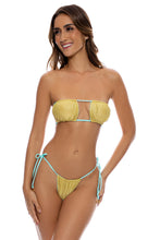 LULI ICON - Multiway Scrunched Cup Bandeau & Seamless String Brazilian Tie Side Bottom • Seafoam Luli