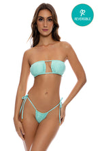 LULI ICON - Multiway Scrunched Cup Bandeau & Seamless String Brazilian Tie Side Bottom • Seafoam Luli