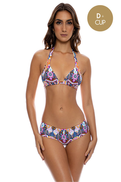 MARACUYA KISSES - Triangle Halter Top & Boy Short Bottom • Multicolor
