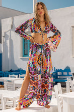 MARACUYA KISSES - Bell Sleeve Crop Top & Split Side Wide Leg Pant • Multicolor