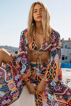 MARACUYA KISSES - Bell Sleeve Crop Top & Split Side Wide Leg Pant • Multicolor