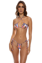 MARACUYA KISSES - Multiway Scrunched Cup Bandeau & Seamless String Brazilian Tie Side Bottom • Multicolor
