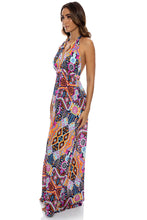 MARACUYA KISSES - Deep Plunge Long Dress • Multicolor