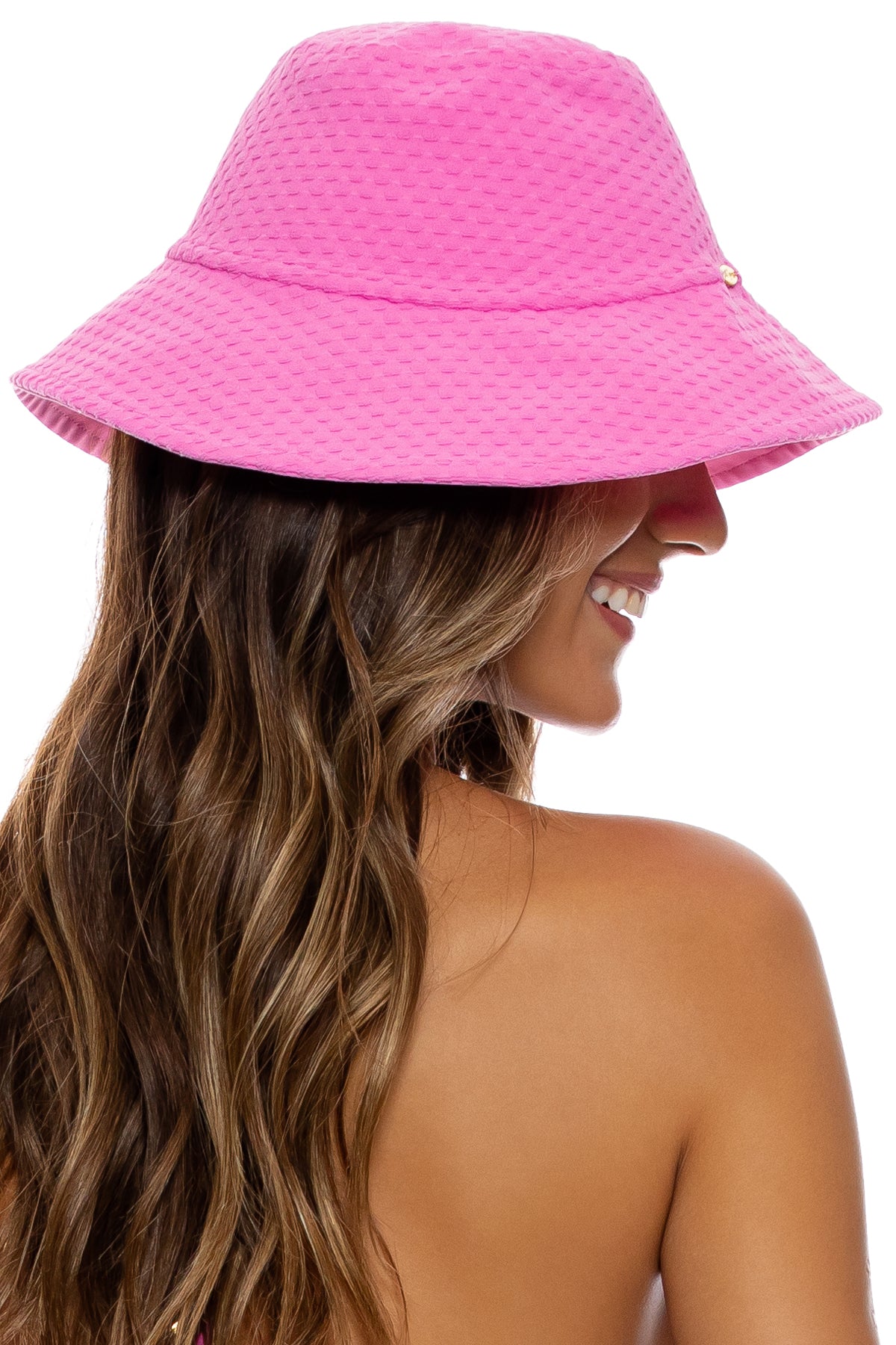 BEACH FUZZ - Wide Brim Bucket Hat • Bubble Gum – Luli Fama