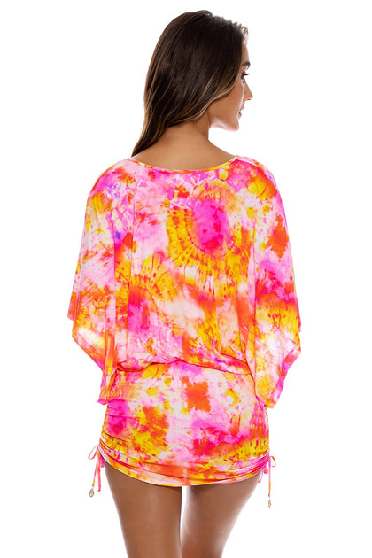 RETRO DREAM - Cabana V Neck Dress • Multi Pink