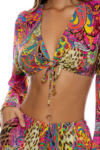 SHORE THING - Bell Sleeve Crop Top & Open Sides Wide Leg Pant • Multicolor