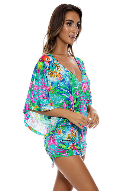 HIDDEN GEMS - Cabana V Neck Dress • Multicolor