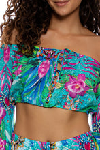 HIDDEN GEMS - Laced Up Off The Shoulder Crop Top & Open Sides Wide Leg Pant • Multicolor