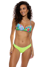 HIDDEN GEMS - V Splice Bralette & Seamless Wavy Ruched Back Bottom • Multicolor