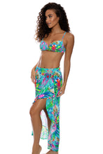 HIDDEN GEMS - V Splice Bralette & Ruffle High Lo Slit Skirt • Multicolor