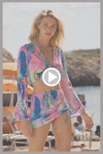 SHE'S ELECTRIC - Bell Sleeve Scrunched Crop Top & Scrunch Up Mini Skirt • Multicolor