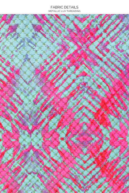 SHOCK WAVES - Looped Triangle Top & Seamless Wavy Ruched Back Tie Side Bottom • Multicolor Digital Presentation