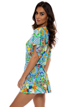 AMALFI - Playera V Neck Ruffle Dress • Multicolor