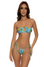 AMALFI - Multiway Scrunched Cup Bandeau Top & Seamless String Brazilian Tie Side Bottom • Multicolor