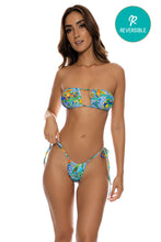 AMALFI - Multiway Scrunched Cup Bandeau Top & Seamless String Brazilian Tie Side Bottom • Multicolor