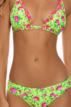 TI AMO - Ruffle Trim Triangle Halter Top & Seamless Full Ruched Back Bottom • Radiant Yellow