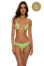 TI AMO - Ruffle Trim Triangle Halter Top & Seamless Full Ruched Back Bottom • Radiant Yellow