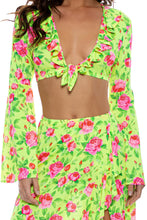 TI AMO - Ruffle Bell Sleeve Crop Top & Ruffle High Lo Slit Skirt • Radiant Yellow