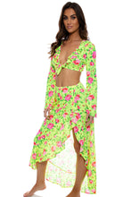 TI AMO - Ruffle Bell Sleeve Crop Top & Ruffle High Lo Slit Skirt • Radiant Yellow