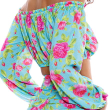 TI AMO - Ruffle Laced Up Open Shoulders Crop Top