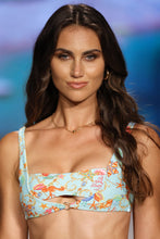 IL MARE - Mini Ring Bandeau Top & Seamless Reversible Wavy Ruched Back Brazilian Tie Side Bottom • Aqua Runway