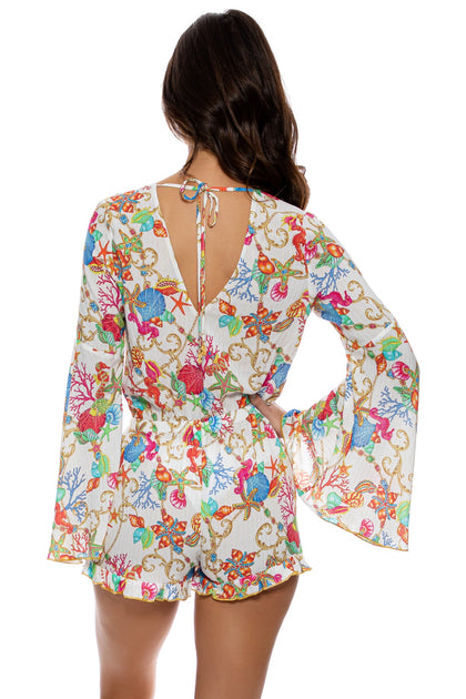 IL MARE - Bell Sleeve Romper • White