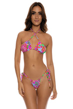 VIVI IL MOMENTO - Multiway Scrunched Cup Bandeau Top & Seamless String Brazilian Tie Side Bottom • Multicolor