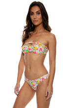 LIMONCELLO - Bow Bandeau Top & Seamless Reversible Peek-a-boo Row Wavy Back Ruched Bottom • Multicolor