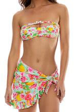 LIMONCELLO - Bow Bandeau Top & Ruffle Sarong Mini Skirt • Multicolor